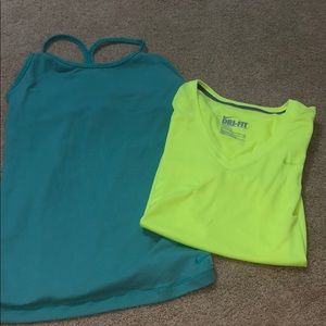 Two Nike work out tops